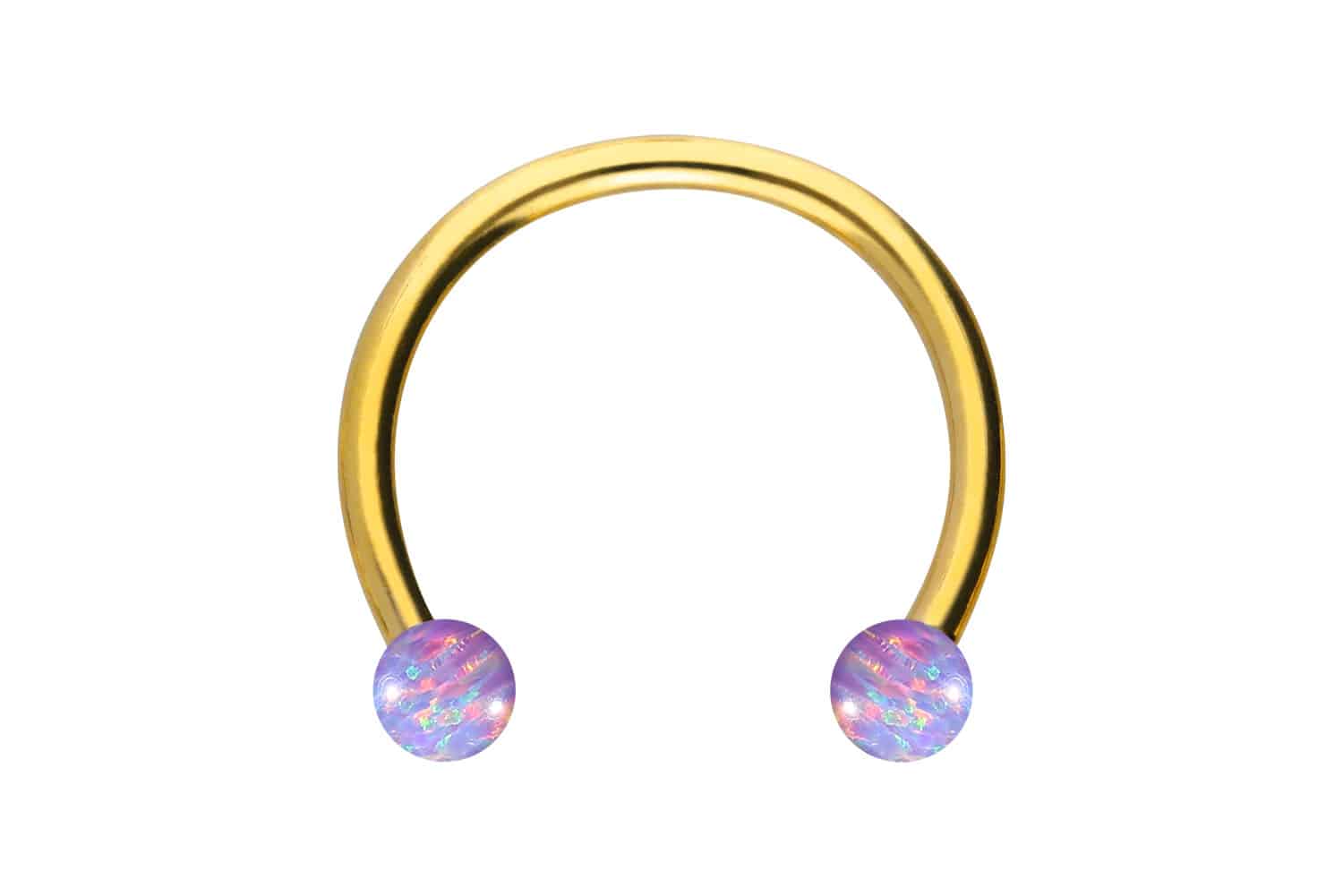 Titan Hufeisenring Piercing SYNTHETISCHE OPALE